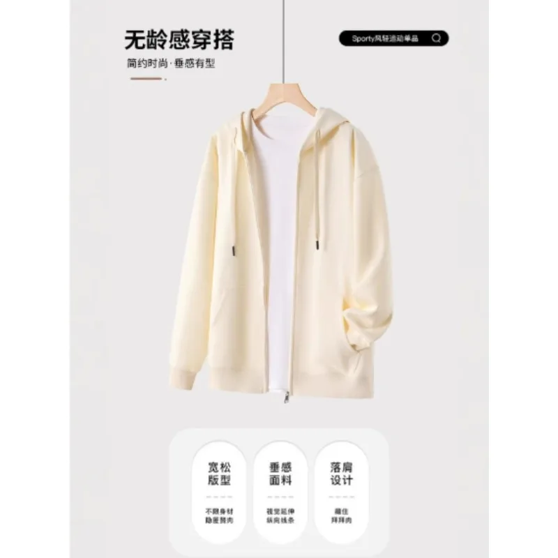

Solid Retro Oversize Hoodie Unisex Winter Warm Zipper Up Open-Up Hoodies Vintage Classic Streetwear Loose Coat