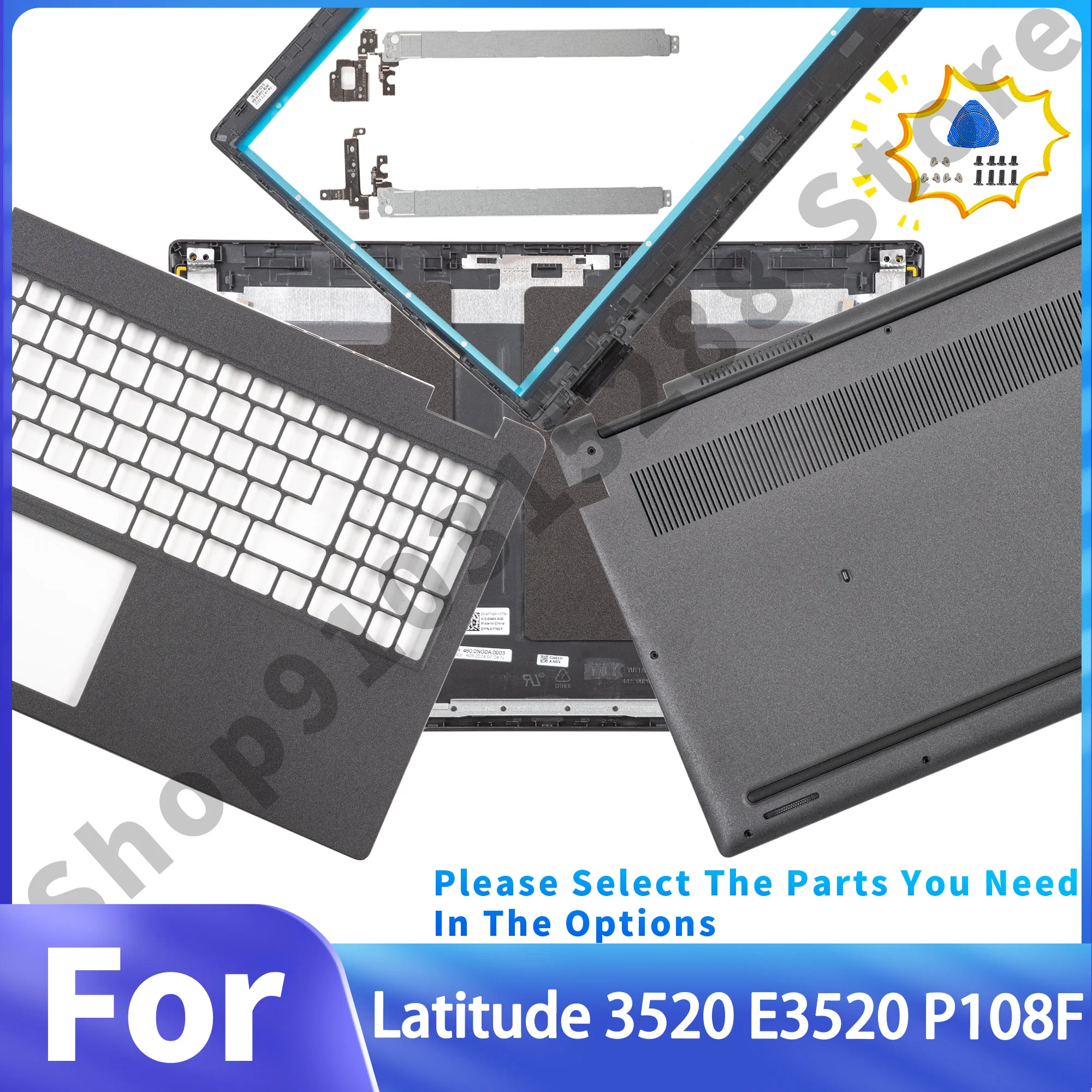 

NEW Housing For Latitude E3520 3520 LCD Back Cover Screen Cover Top Case Front Bezel Upper Bottom hinges 15.6inch 017XCF