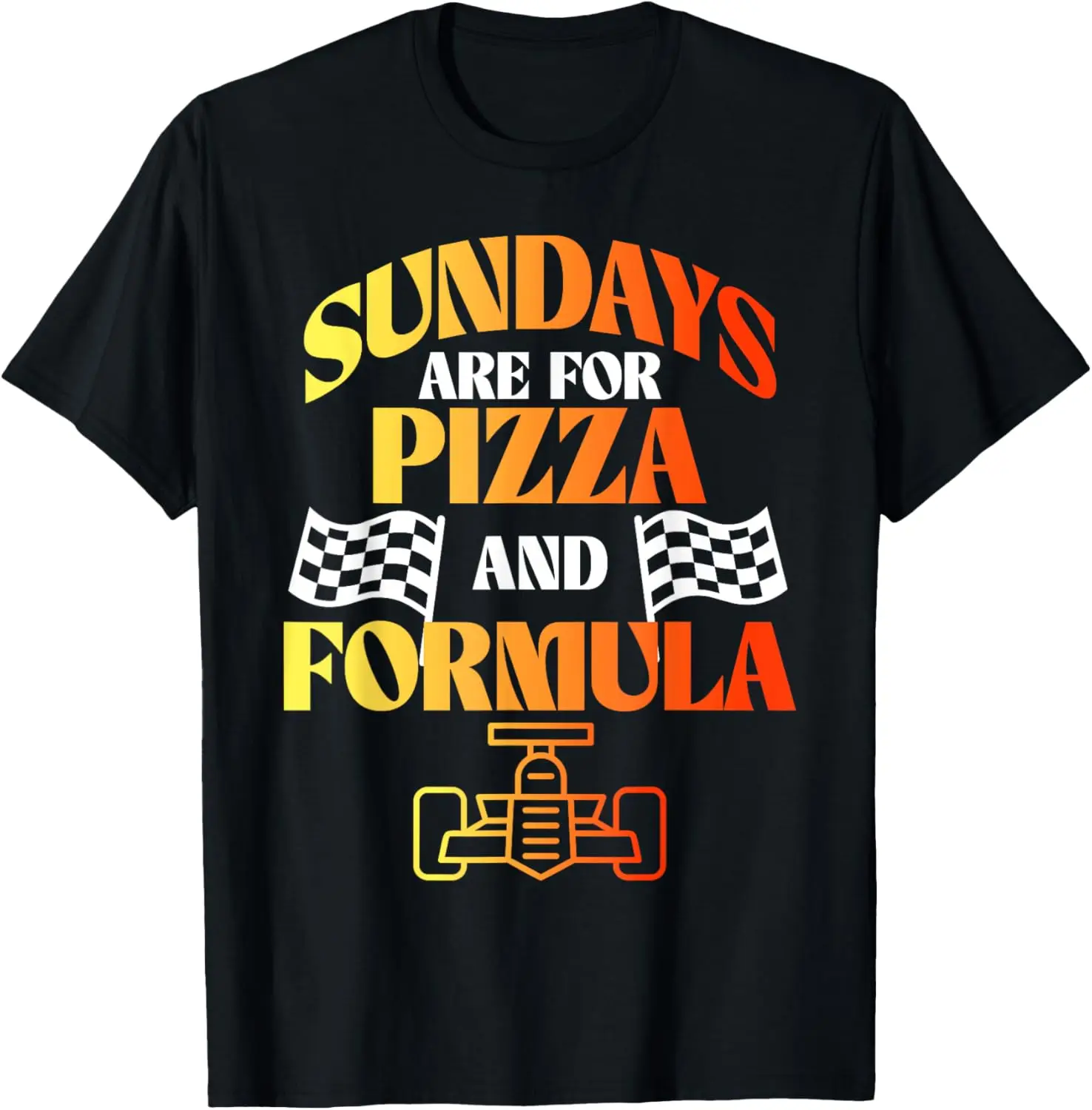 Футболка Sundays Are For Pizza And Formula Car Race с клетчатым флагом