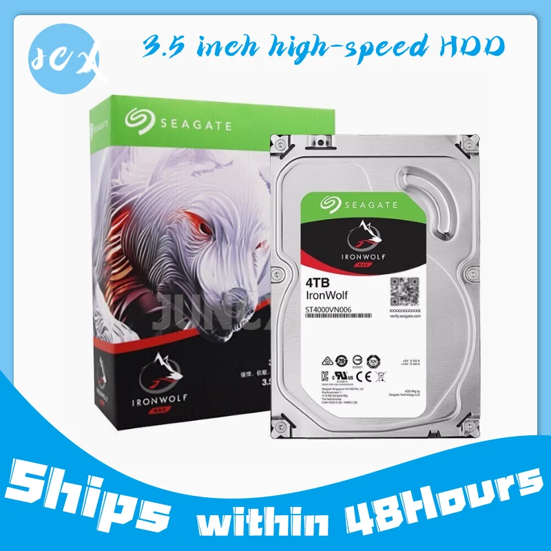 For Seagate IronWolf ST4000VN006 Nas 4TB Sata 6GB/S 5900RPM 64MB Cache 3.5-Inch Internal Hard Drive HDD 100% Tested