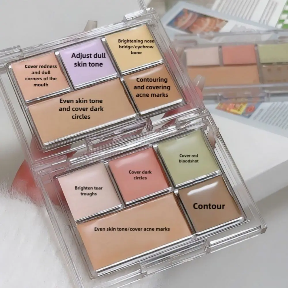 Multifunctionele 5-kleuren Concealer Palette Verhelderende Hydrateren Gezicht Cosmetica Langdurige Egale Huidskleur Concealer Tone Make-Up