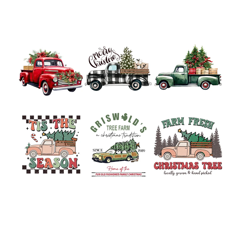 Christmas Tree Iron On Patch T Shirt Hooding Heat DTF Transfer Car Sticker DIY Thermasl Transfer Appliqued Custom Patches