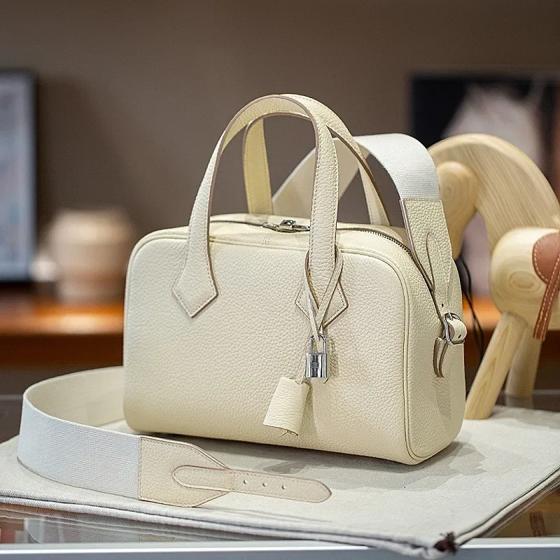 

Высококачественная сумка для боулинга TC, женская сумка из воловьей кожи, модная универсальная повседневная портативная сумка-мессенджер, простая большая вмести...