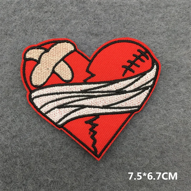 See You In Hell Punk Embroidery Patches for Clothing Iron on Patches Stripes Diy Appliques The Lover Patches on Clothes Stickers