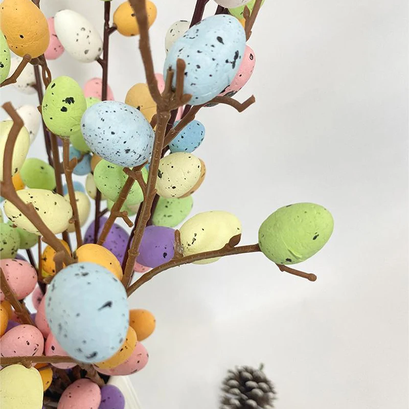 Foam Painting Egg Tree Branches Easter Decoration for Easter Festival DIY Egg Flower Branch Easter Decoration Home Easter Decor