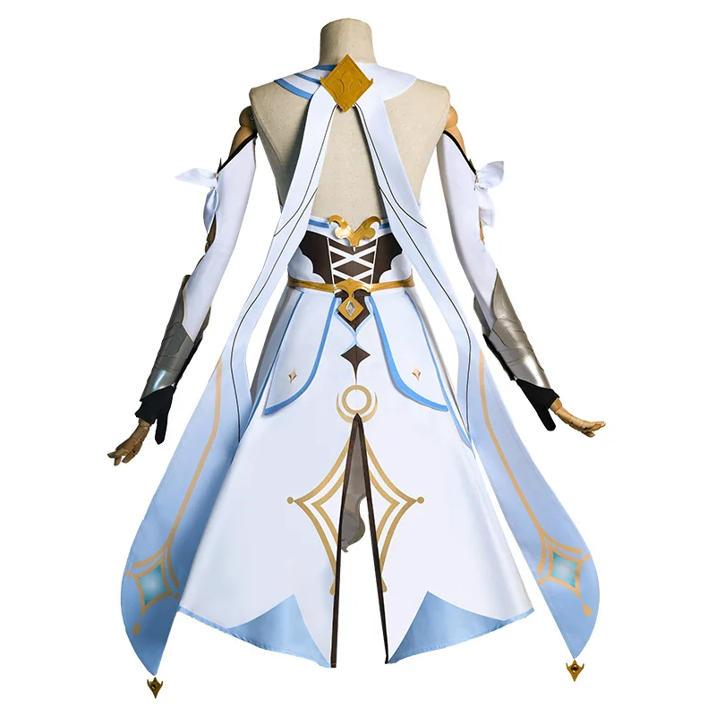 Jeu Genshin Impact Traveler Lumine Cosplay Costume pour femme, uniforme Anime, robe, perruque, vêtements de fête d'Halloween