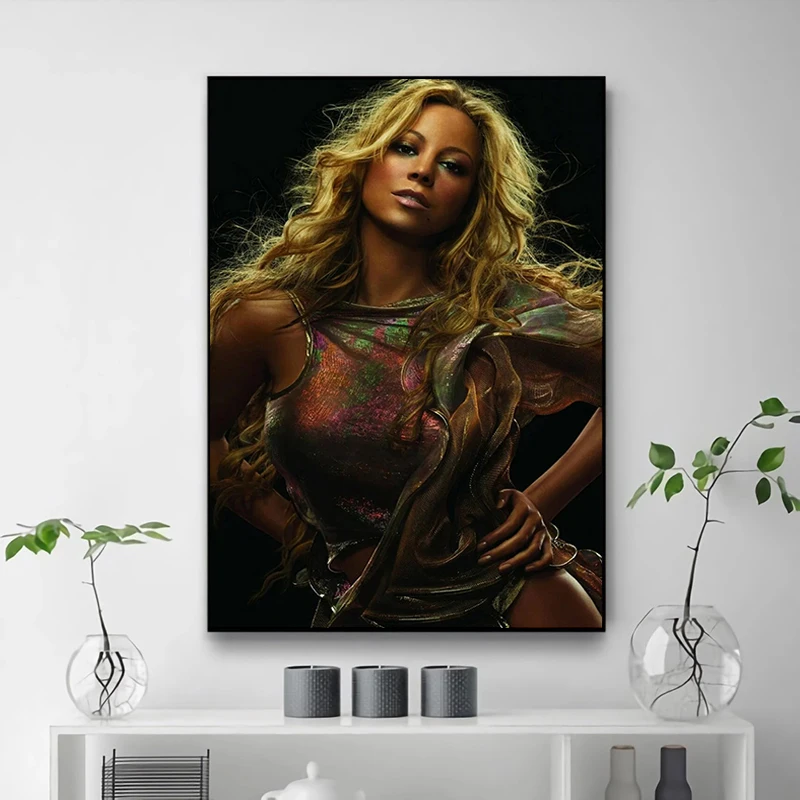 Home Interior Decoration Living Room Singer Mariah Carey Poster Posters for Wall Art Prints Decorative Paintings Bedroom Stuff