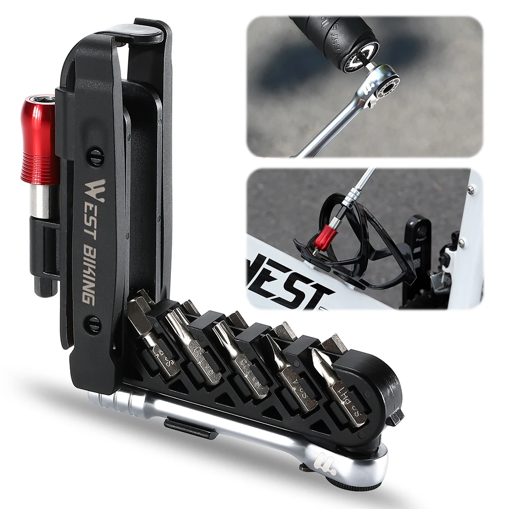 

Portable Ratchet Wrench Tool Kit Mini Ratchet Wrench Tool Kit Mountain Bike Road Bike Riding Repair Accessories