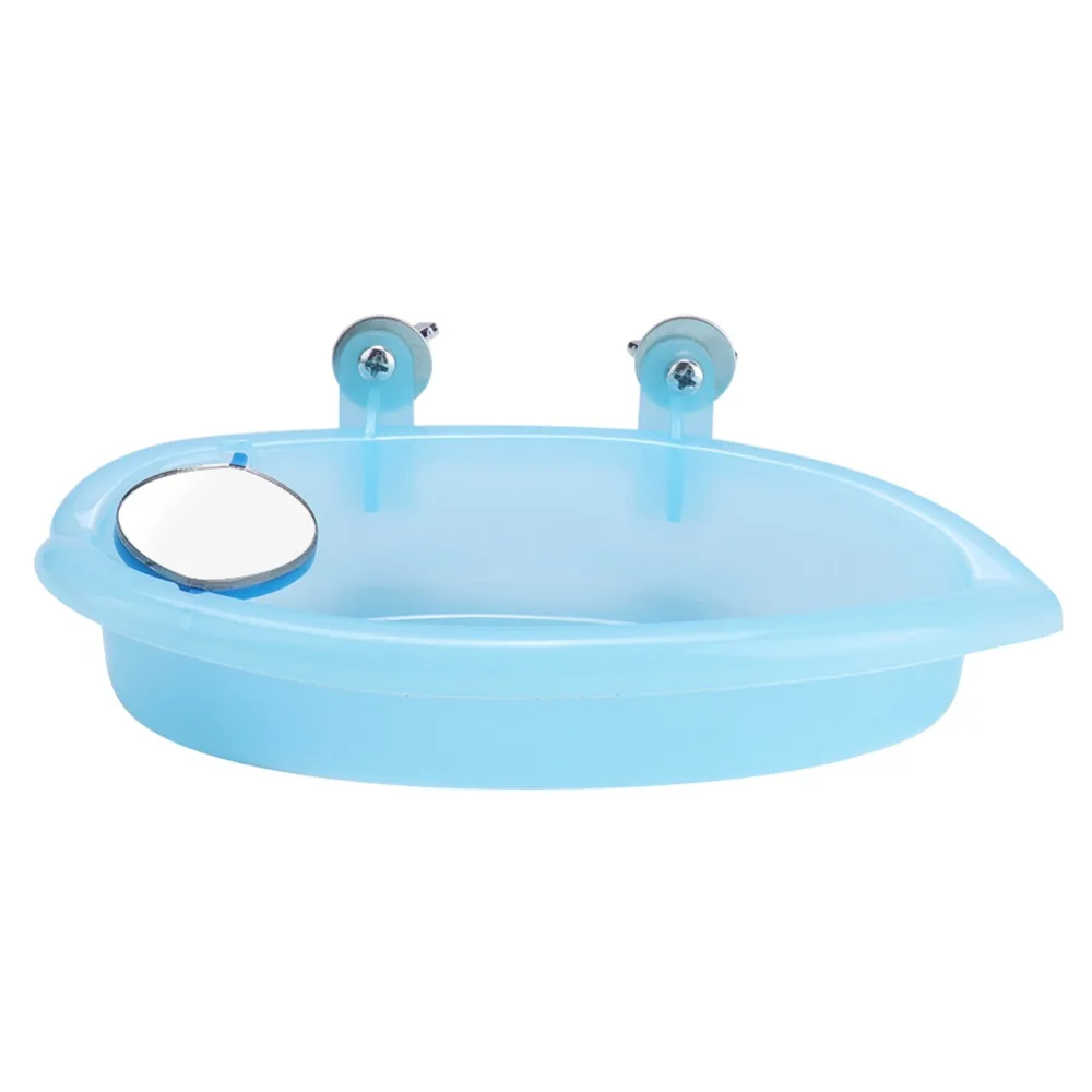 Mirror Design Bird Bath Box Easy To Clean Stable Structure Bird Bathing Tub Hangable Design Food Feeder Holder Tray