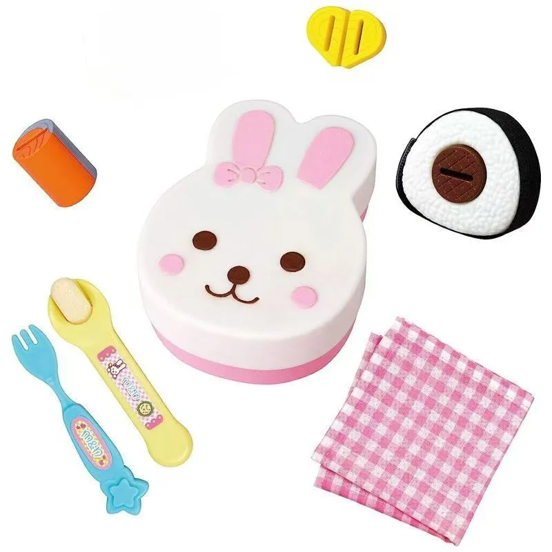 Mały Biały Królik Bento Zestaw Zabawek Kuchennych Lunch Rice Ball Boxed Play Home Feeding Edukacyjne Zabawki Kuchenne dla Dzieci