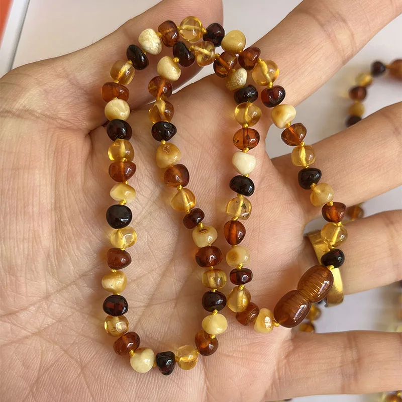 Women Natural Baltic Amber Bracelet/Necklace 2025 New Original Handmade Knotted Amber Jewelry Gift Accessories Wholesale