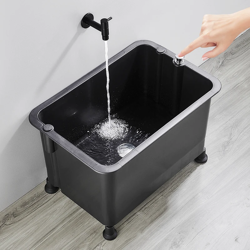 

Mop Pool Movable Balcony Wash Mop Pool Floor-to-ceiling Home Toilet Sink Basin Tall Sink Mop Pool