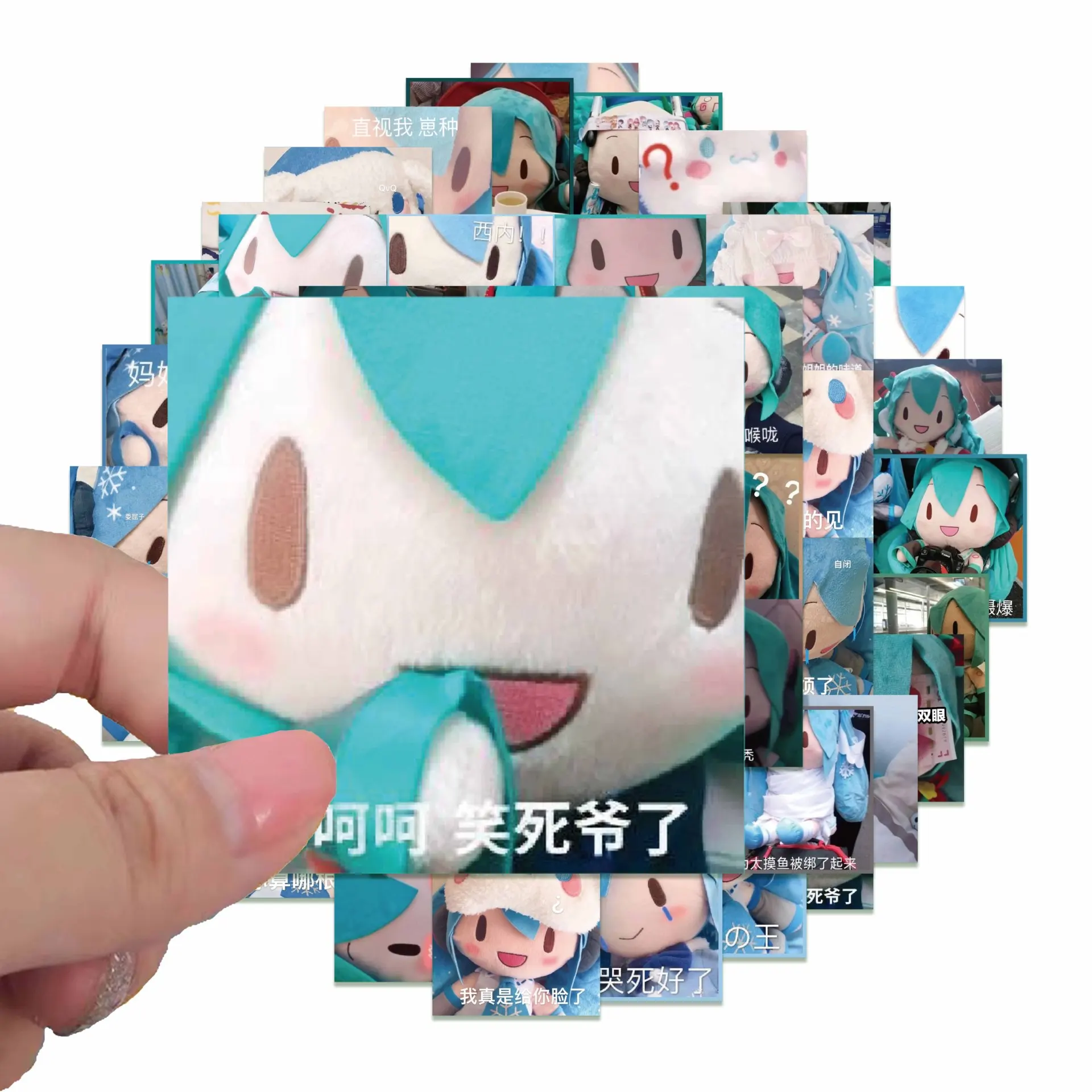 62pcs/set Anime Hatsune Miku emoticon kawaii figure Sticker Waterproof Laptop Guitar Skateboard Luggage Graffiti Sticker Gifts