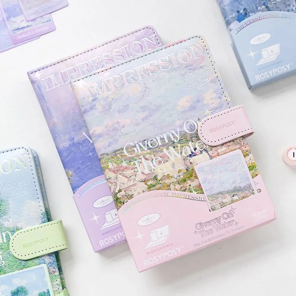 Creativity Creative Magnetic Buckle Oil Painting Writing Pads Landscape DIY Scrapbook Notepad Scenery Notebook Handbook view 5