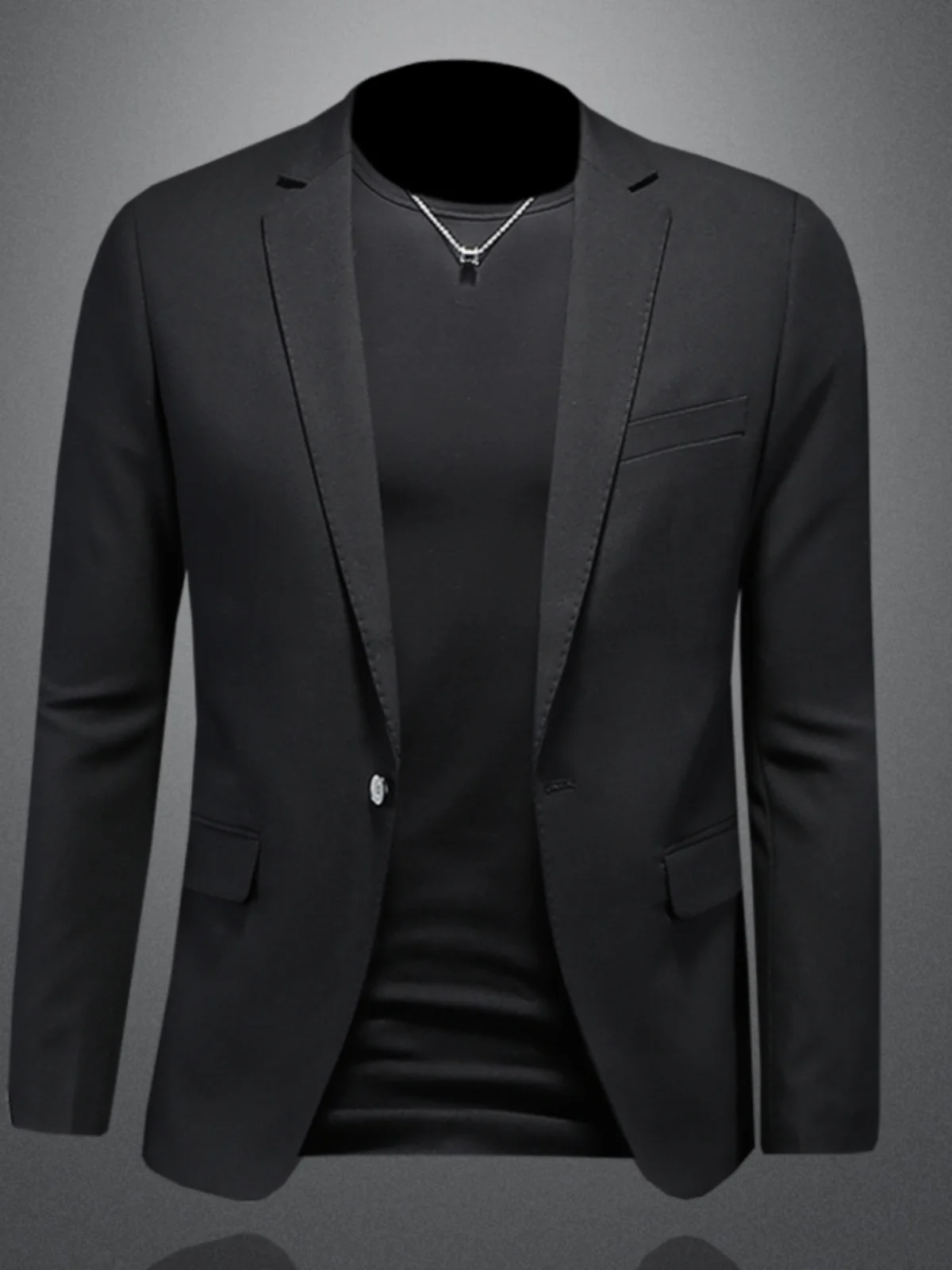 

Мужская повседневная приталенная куртка класса люкс, легкая, модная, цельная, больших размеров, тонкая, деловая, повседневная, из полиэстеровой смеси