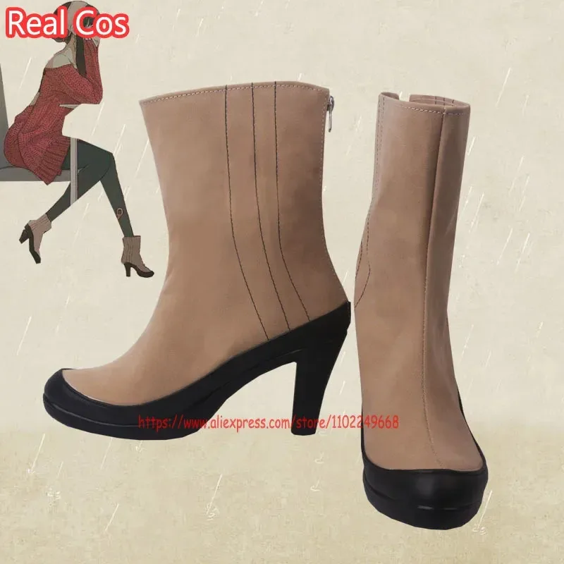 

RealCos SPY×FAMILY Обувь для косплея Шпионская семья Anya Forger Обувь на высоком каблуке Сапоги Хэллоуин Косплей Костюм Аксессуар