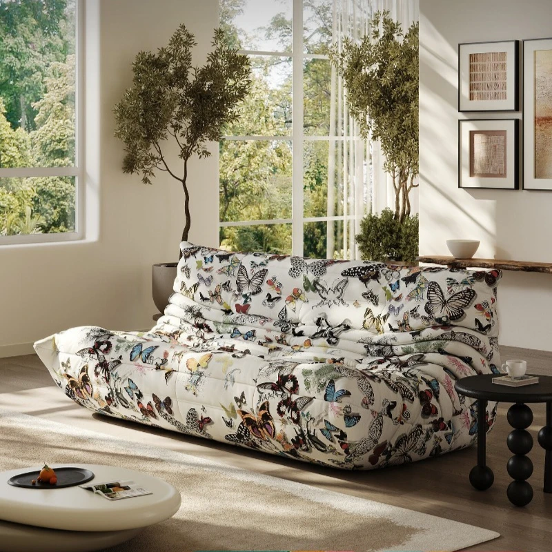 Modern sofa reclining and sleeping lazy sofa reclining chair sofa butterfly print