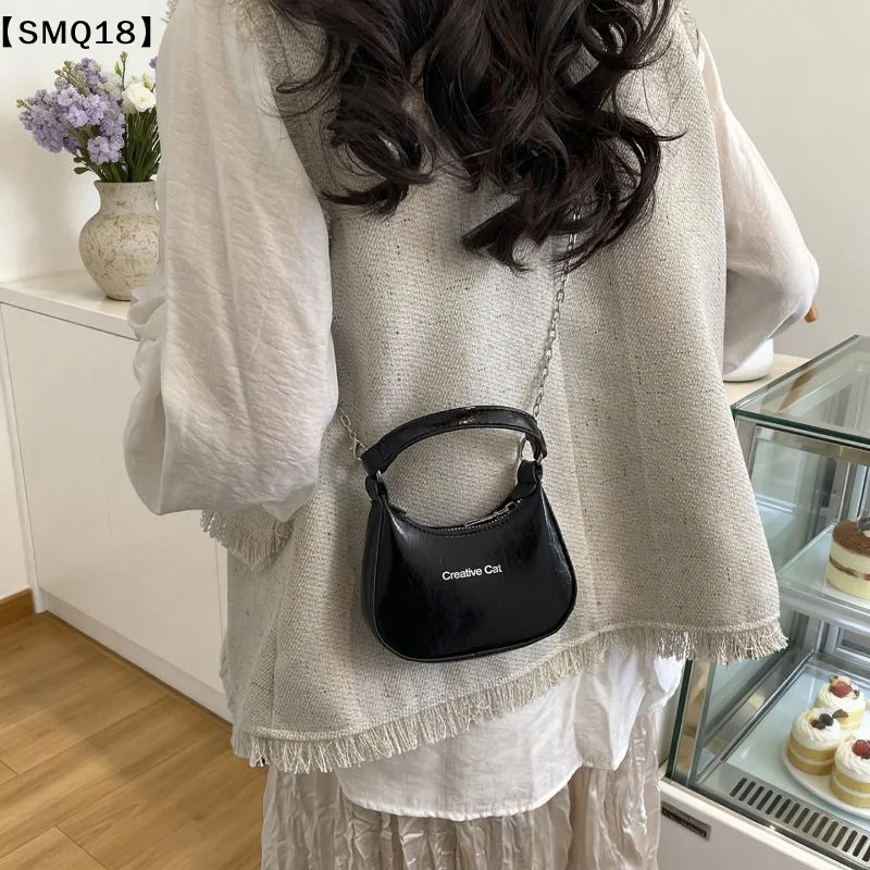 Small Retro Oil Wax Leather Handbag Casual Underarm Bag Fashionable New Single Shoulder Bag For Daily Matching【SMQ】