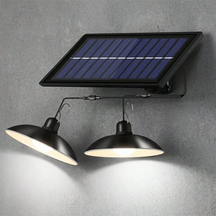 

Solar Pendant Light, LED Pendant Light, IP65 Waterproof, Dusk To Dawn Automatic Lighting With Remote Control For Storage Room Yard Porch Garden Pigpen Tent (White Light)