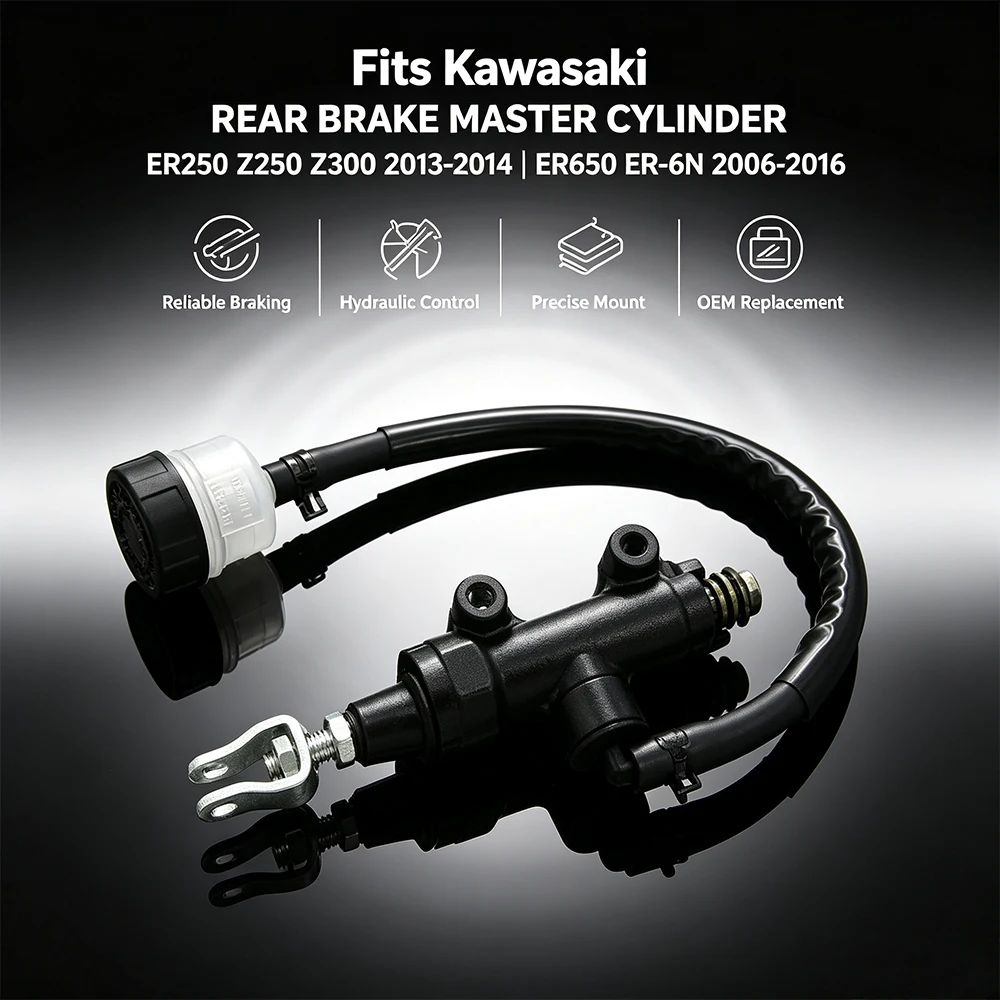 Motorcycle Rear Brake Lever Master Cylinder Hydraulic Pump For Kawasaki ER250 ER400 ER500 ER650 EX250 EX300 EX400 EX500 EX650