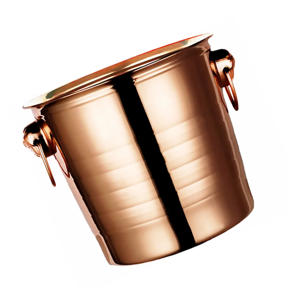 

Stainless Steel Ice Bucket Portable Cooler Elegant Modern Bar Party Supply Cube Resistant Scratch Easy Clean Multi Functional