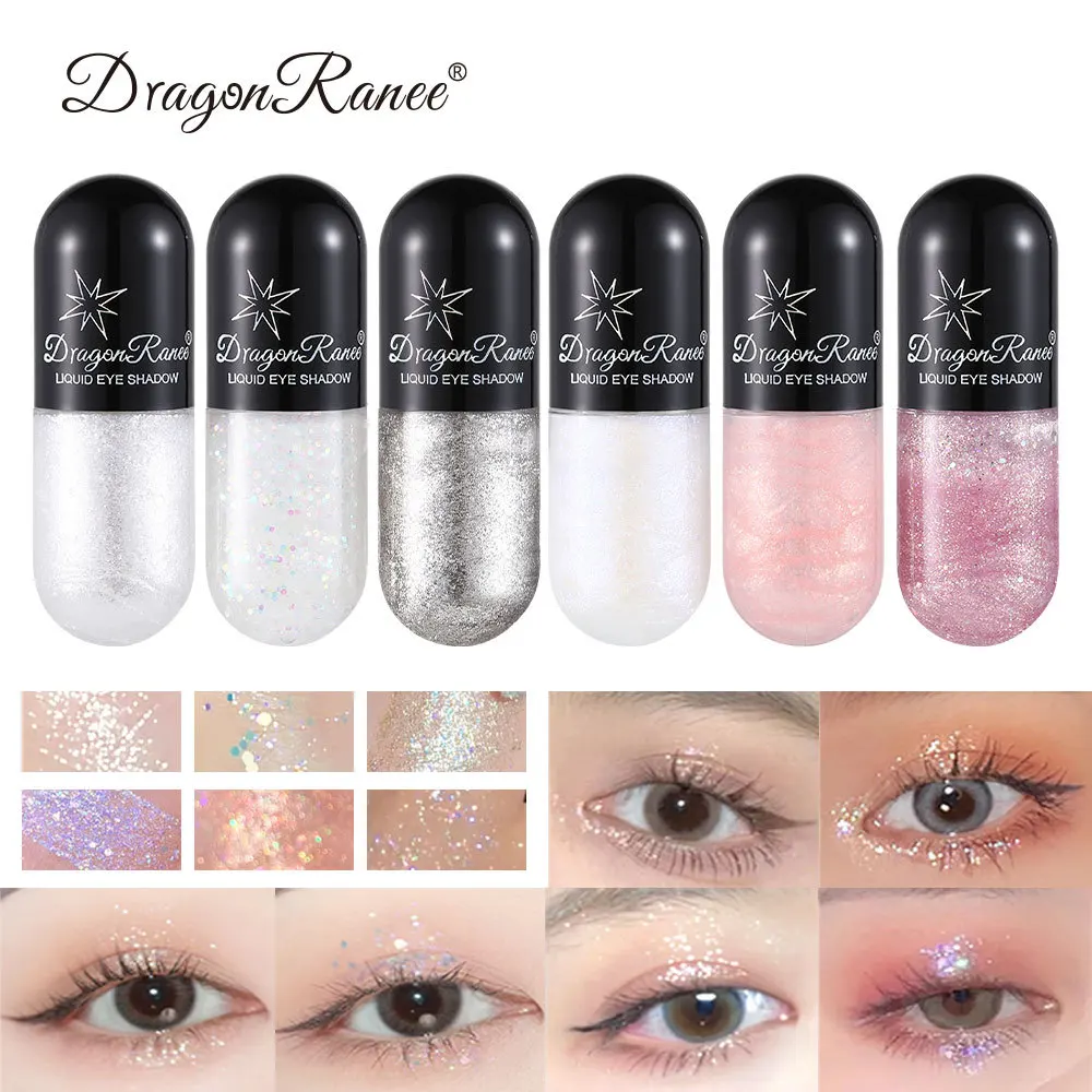 6 Color Pearl Eye Shadow Glitter Shine Luster Long Lasting Color Rendering Fashion Hot Sales Liquid Eye Shadow Cosmetics 4.5ml