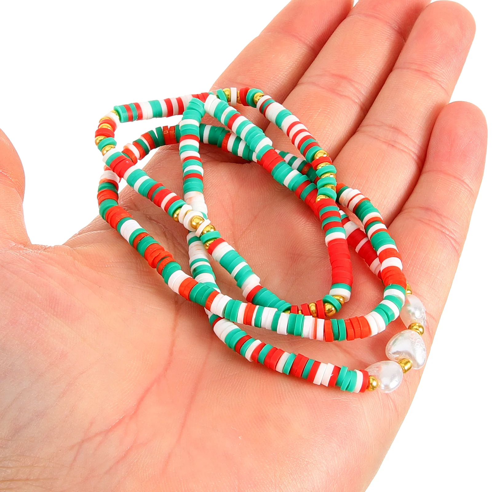 3 pezzi decorazioni natalizie alla moda braccialetto di perline colorate bracciali da donna gioielli perline braccialetti per ragazze con perline per