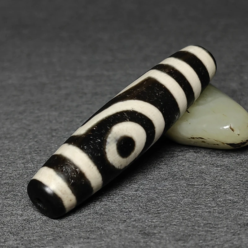 YIZHU CULTUER ART Magic Tibetan Old Agate 2Eye Totem dZi Bead Amulet Pendant 58*14mm