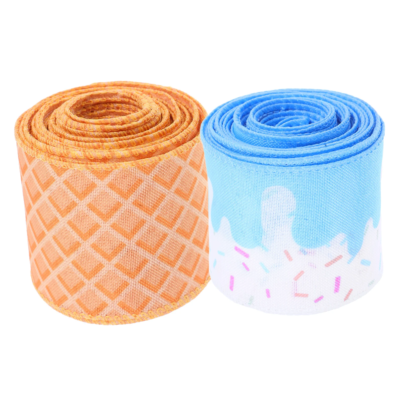 

2 Rolls Bow Ribbon Crafts Making Ribbons Ice Cream Decorative for Bouquets Polyester Diy Decoration