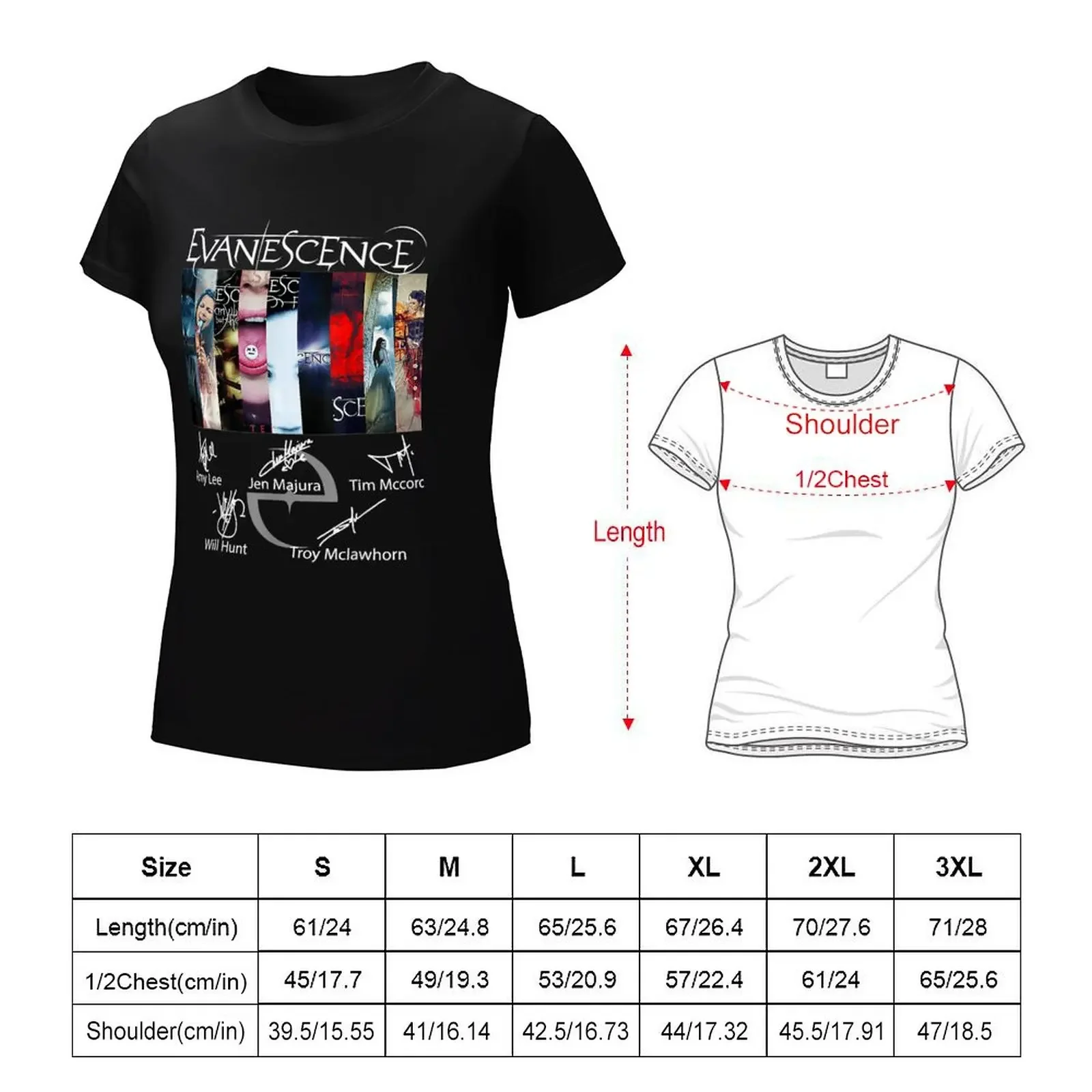 Vintage Evanescences Art Band Music Legend 80s 90s T-Shirt graphics vintage clothes plain t shirts for Women