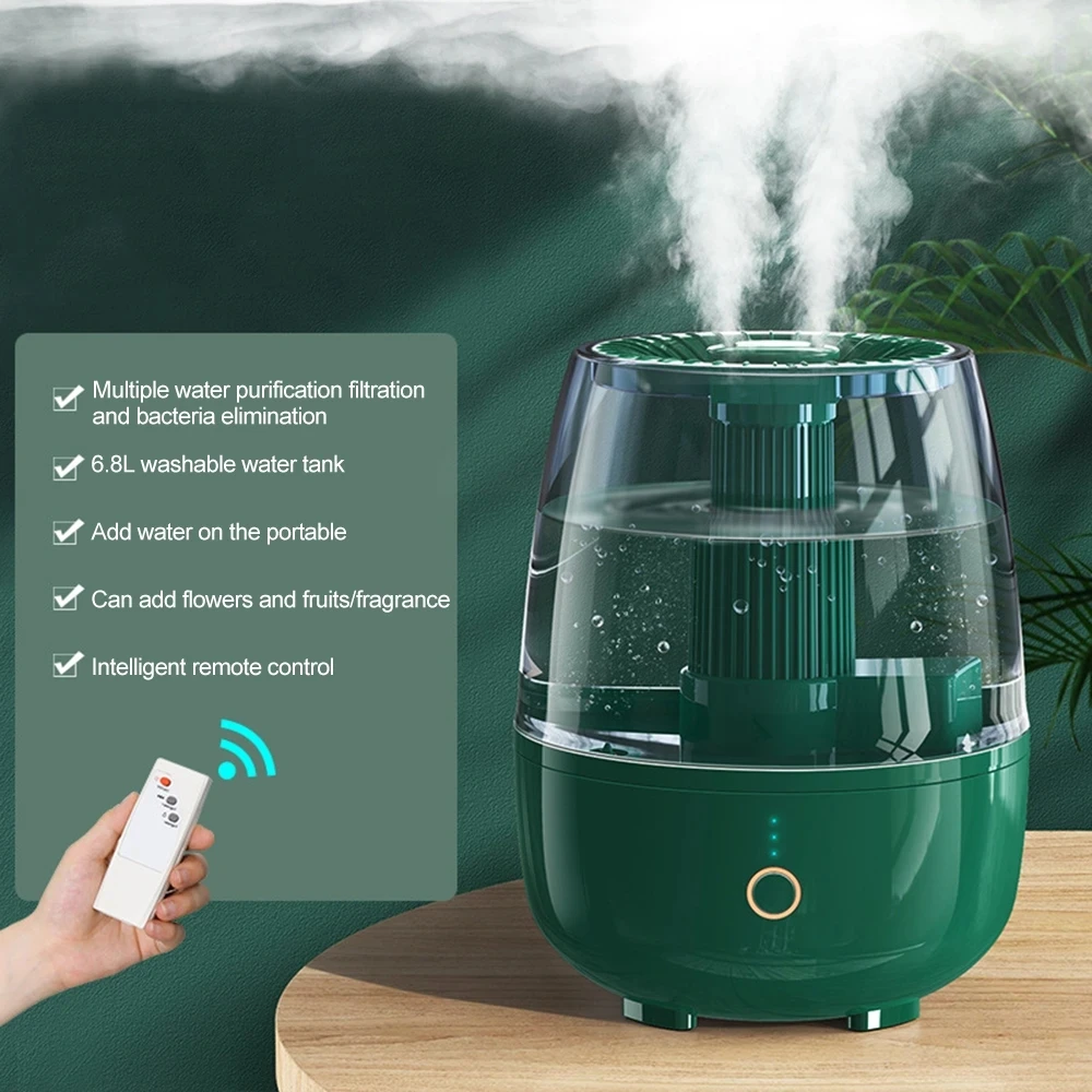 

Humidifier Household Heavy Fog Double Spray Mini Desktop Air Conditioner Bedroom Silent Purifying Air Moisturizing Aromatherapy