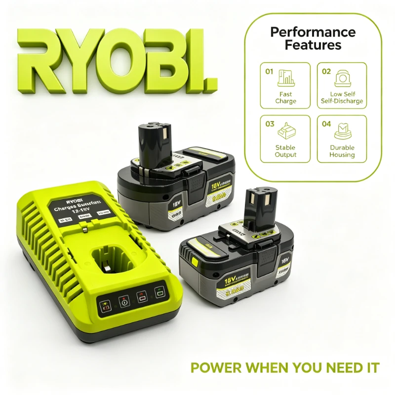 RYOBI P108 18V 6.0Ah Lithium Battery Low Heat Run for P507 Jigsaw P523 Reciprocating Saw Professional Power Tools Original ONE+