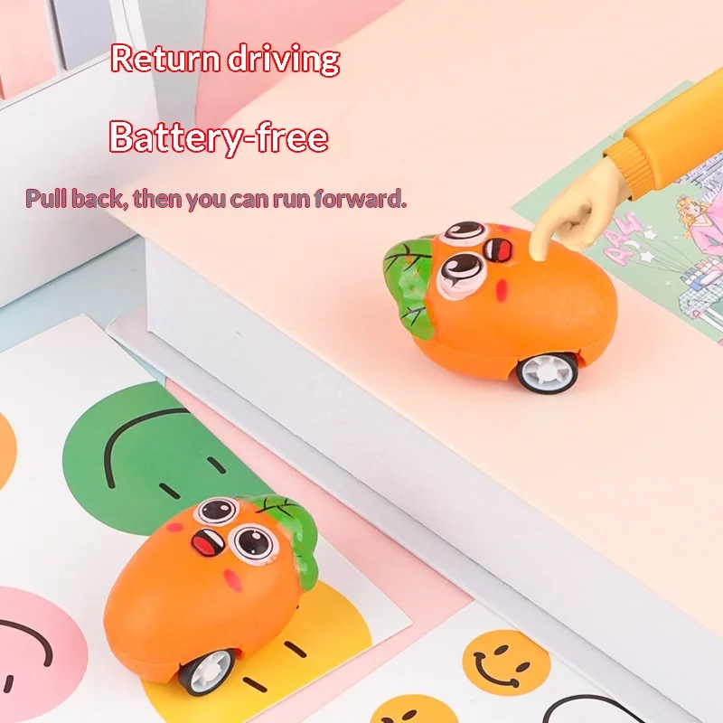 Cartoon Radish Pull Back Car Mini Children's Baby Toys Car Small Toys Kindergarten Random style
