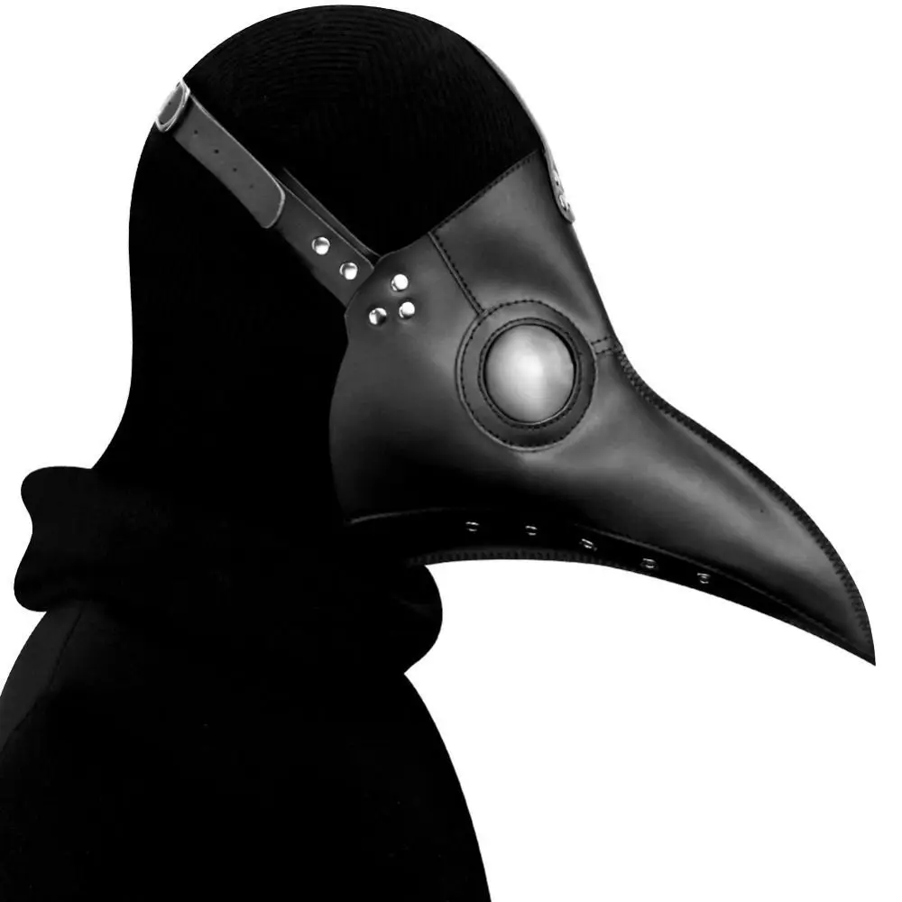 Funny Medieval Steampunk Plague Doctor Bird Mask Latex Punk Cosplay Masks Beak Adult Halloween Event Cosplay Props White Black