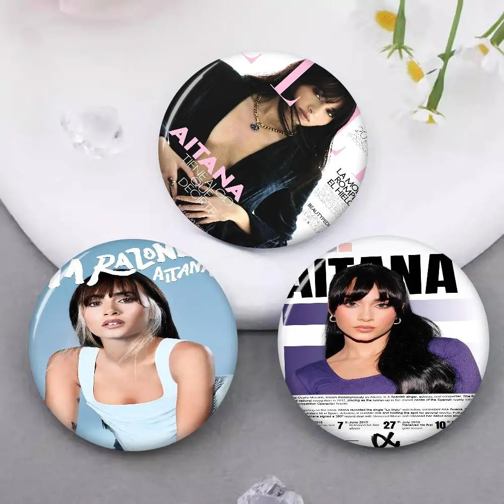 Aitana Ocanaes المغني فيلم لزجة صور دبابيس الإبداعية شارة مستديرة الهدايا دبابيس 32/44/58 مللي متر #2