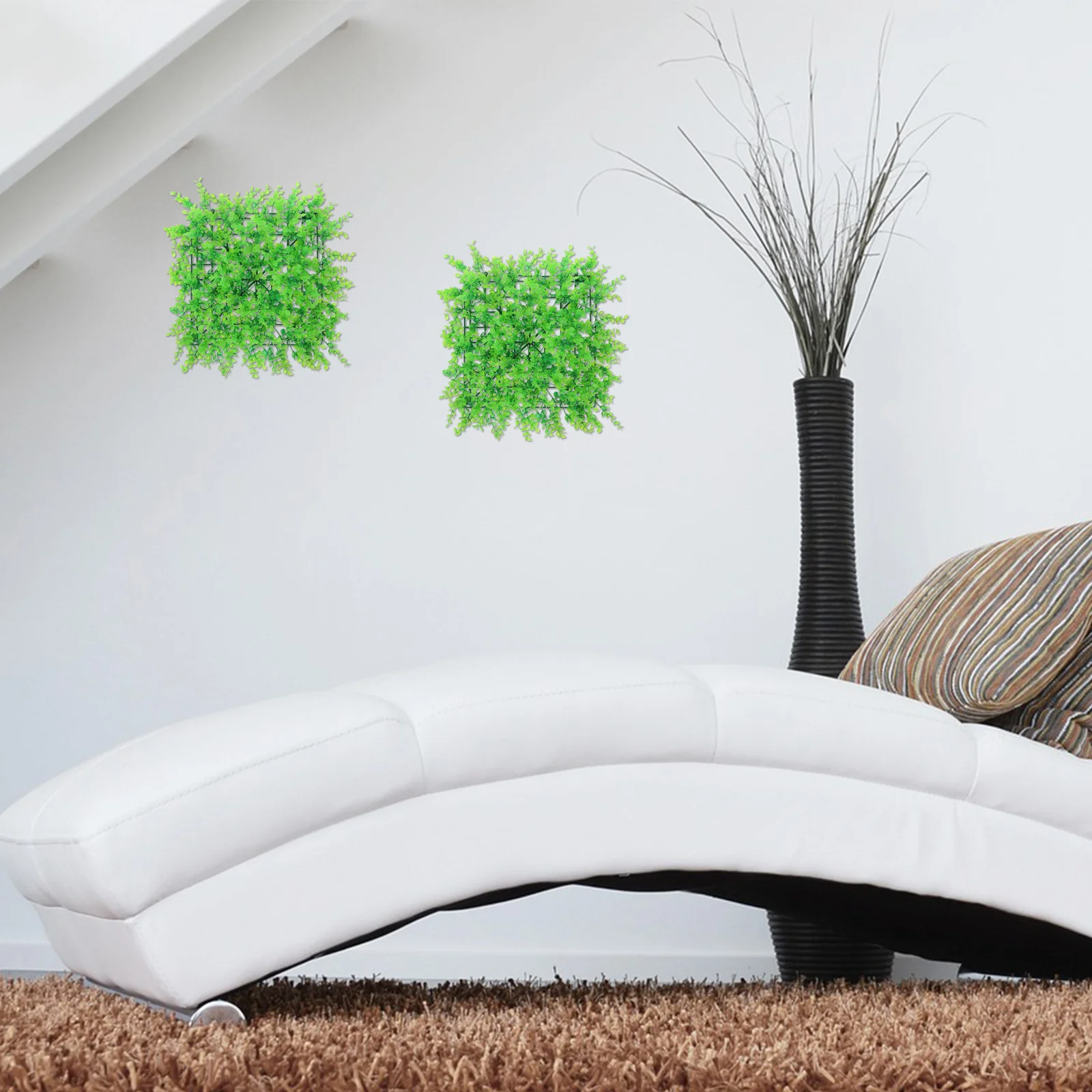 

2 Pcs Artificial Plant Wall Fake Grass Decor Faux Greenery Plants for Planters Farmhouse Home Hedges Door Outdoor