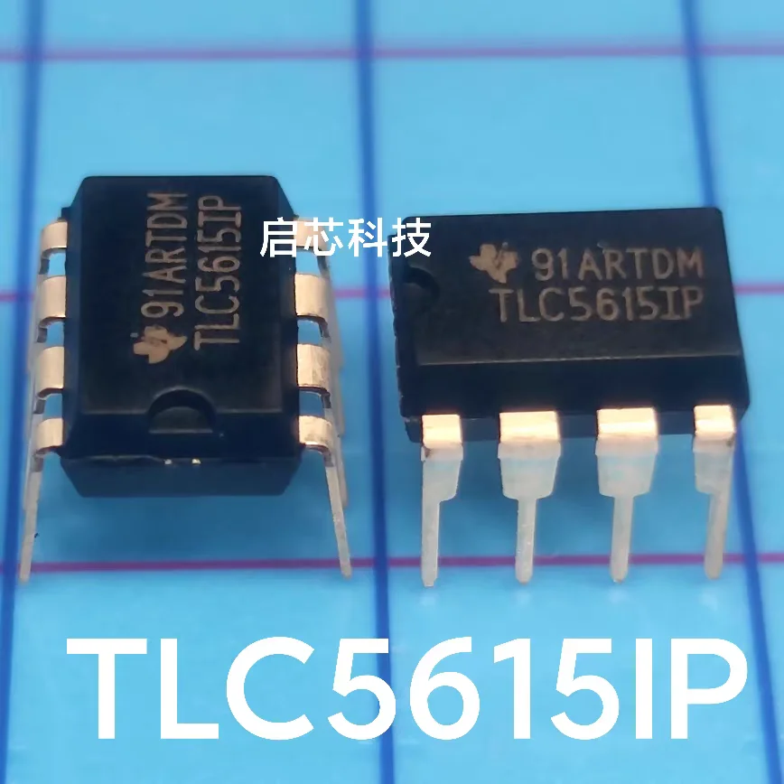 TLC5615, TLC5615IP, Brand-New, Original 10-Bit Analog-to-Digital Converter, PDIP-8 Package