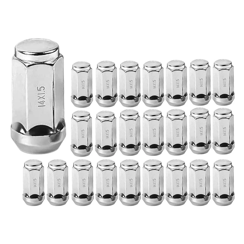 

Compact 24Pcs Car Lug Nuts M14X1.5 Thread Cone Seat Car Wheel Nuts Parts Accessories For Ford Silverado GMC 1999-2019