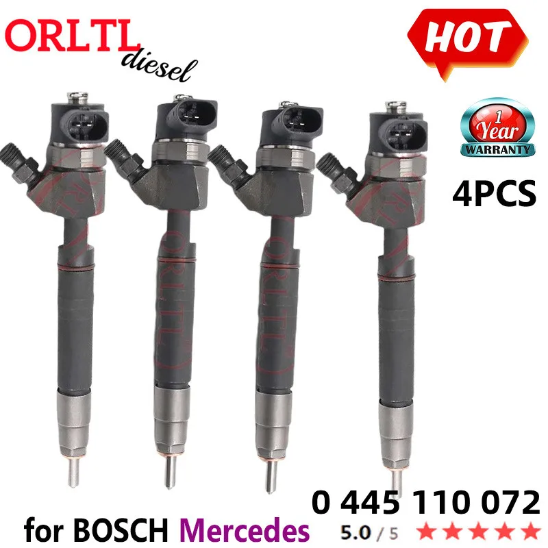 ORLTL 0445110072 0 445 110 072 FOR Mercedes MB A6110700987 0986435071 Diesel Engine Injector 4PCS