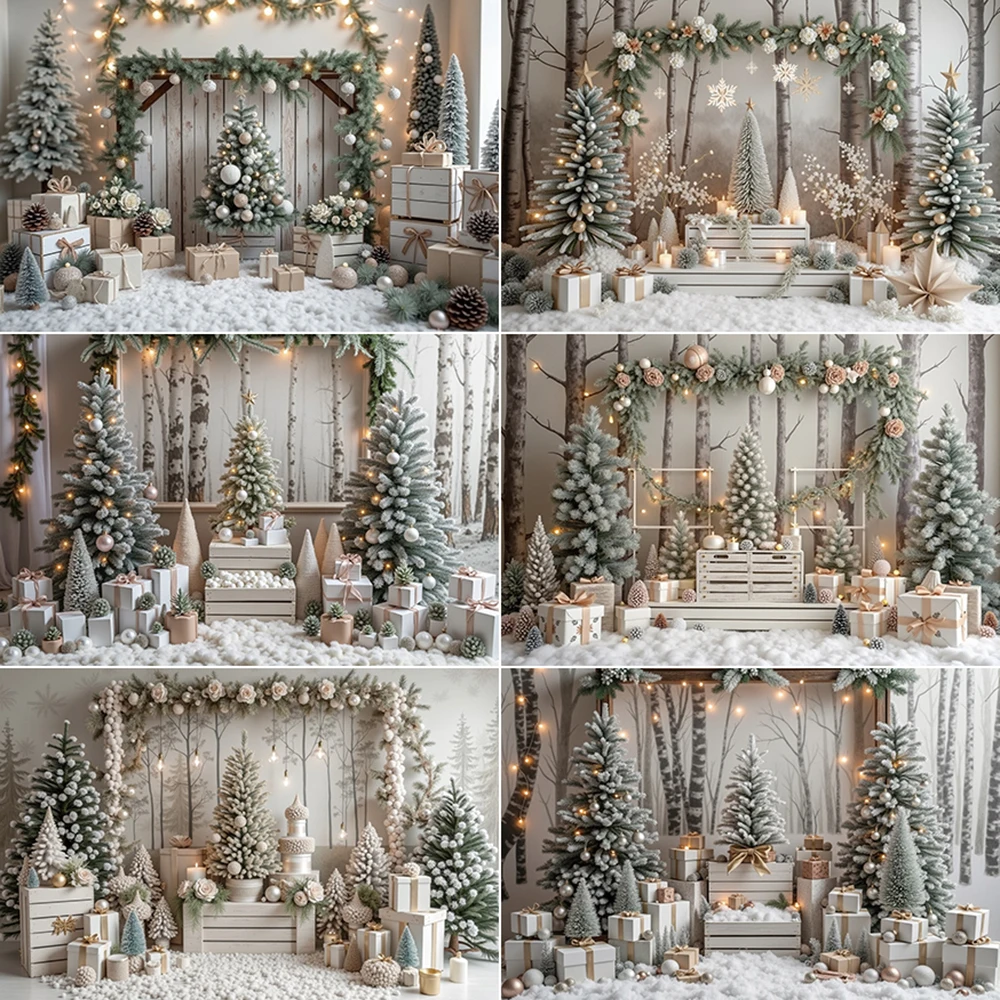 

MOON.QG Christmas 2025 Background Photography Flower Xmas Tree Home Decoration Photocall Backdrop Baby Studio Photocall Supplies