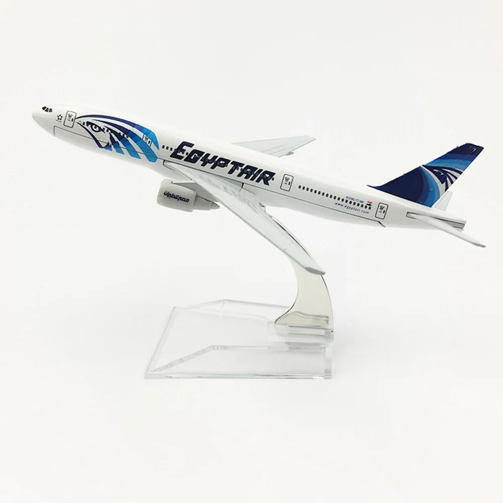 

1/400 Scale Alloy Aircraft Boeing 777 Egypt Air 16cm Alloy Plane B777 Model Toys Children Kids Gift for Collection