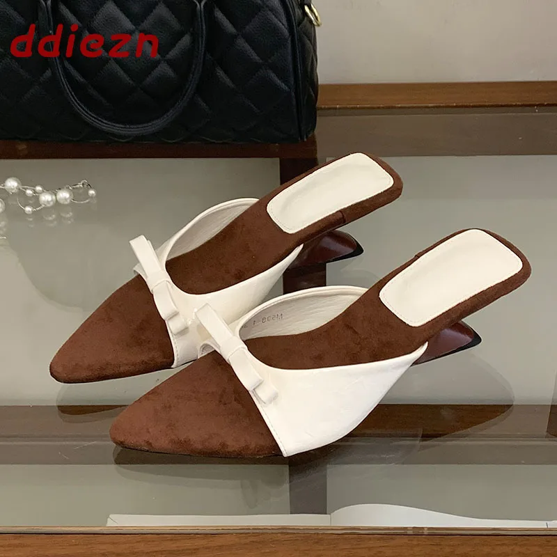 

New 2026 Fashion Pointed Toe Ladies Wedges Sandals Shoes Female Slides Pumps Elegant Women Heeled Sandals Wedge Shoes