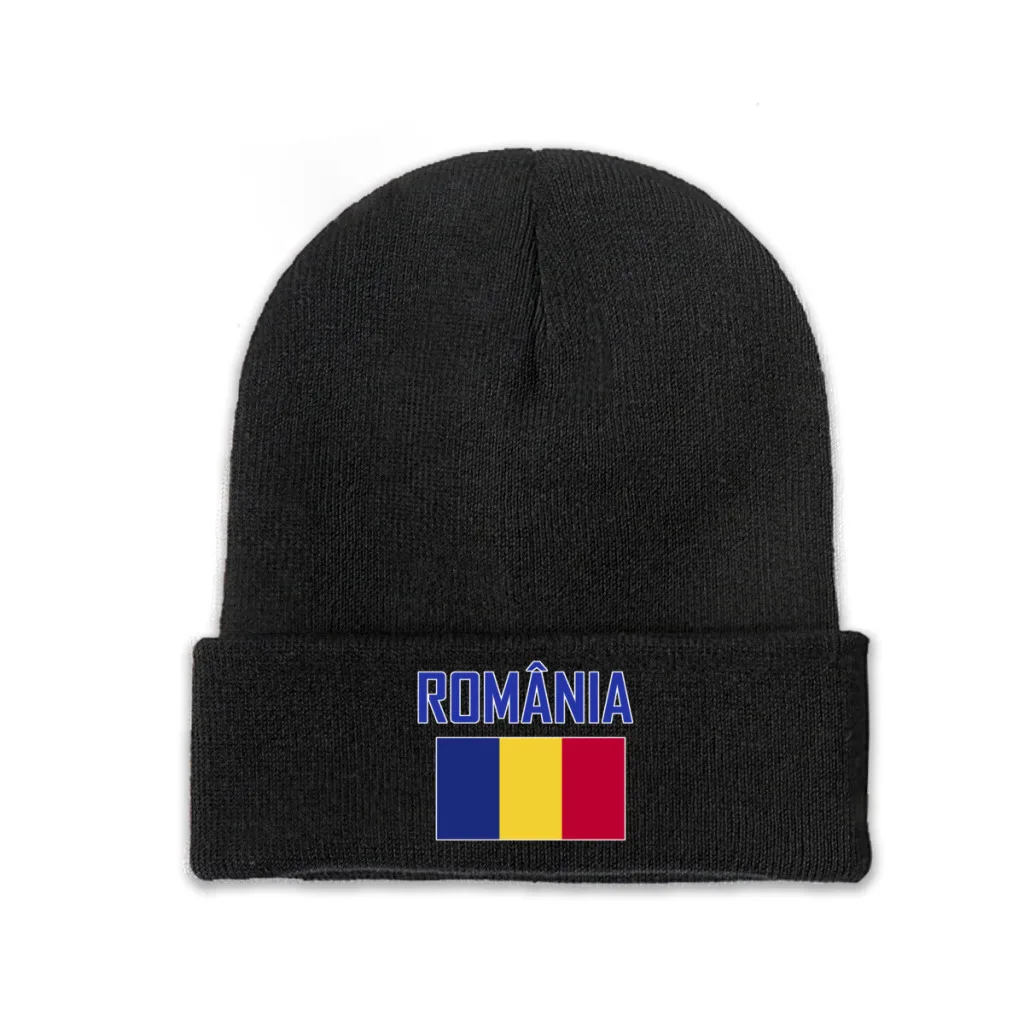 Romania Country Flag Top Print Men Women Unisex Knitted Hat Winter Autumn Beanie Cap Warm Bonnet