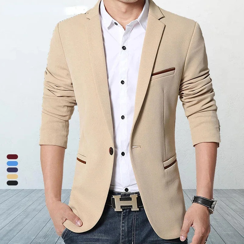 Men's Casual Blazer 2024 Autumn New Fashion Slim Business Suit Coat Gentleman High-quality Men's Clothing Homme