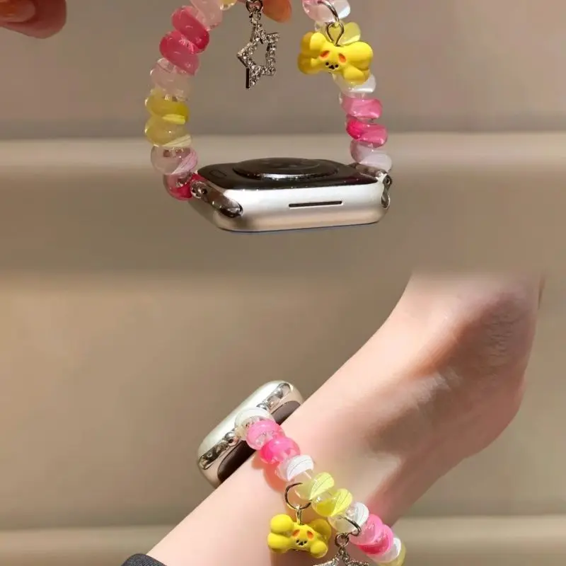 عصابة رأس على شكل سحابة قوس قزح متوافقة مع 38/40/41/42/44/45/46/49 ملم متوافقة مع حزام ساعة Apple Ultra/Se10/9/8/7/6/5/4/3/2/1