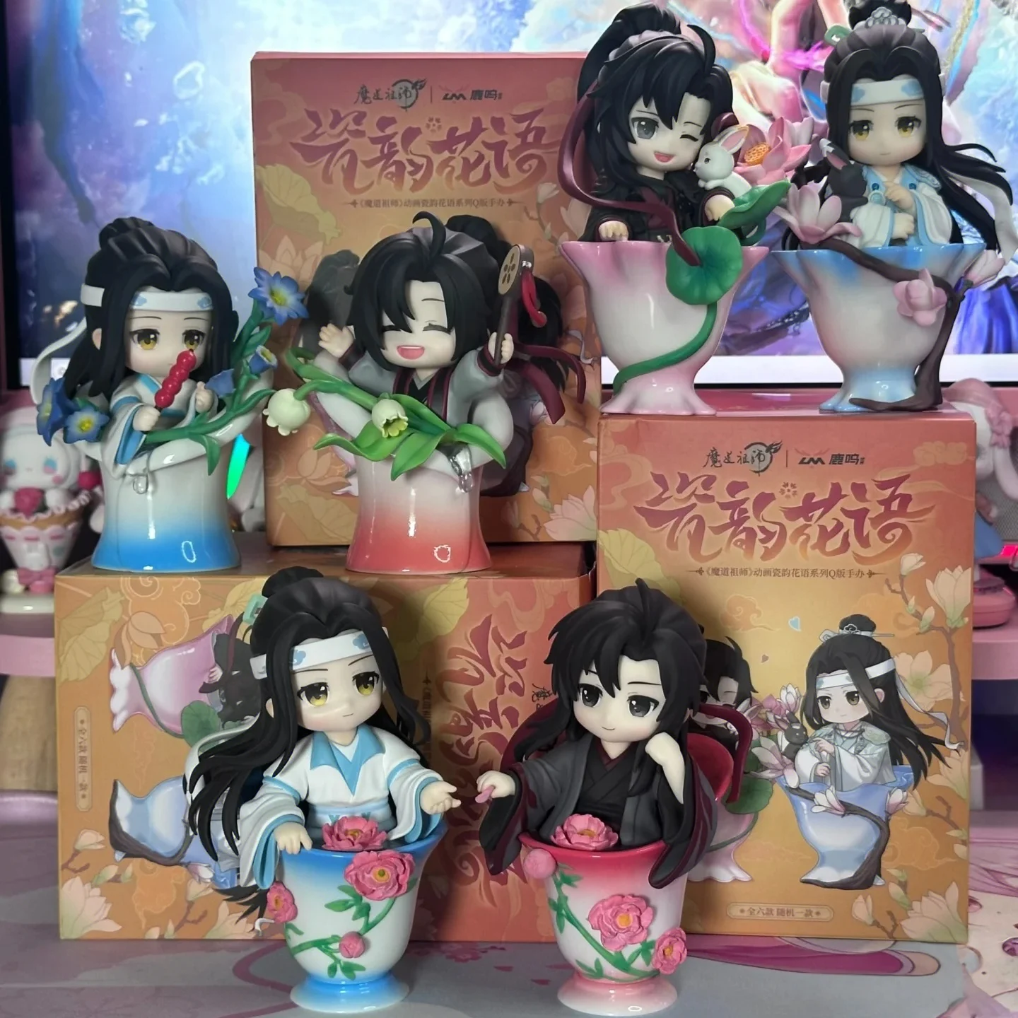 โม จ้าว ซู ชิ อนิเมะ ของสะสมแบบสุ่ม กล่องสุ่ม ของแท้ ใหม่ ฮิต วีอว์เซียน หลานหวังจี ชุดดอกไม้พูดได้ รุ่น Q