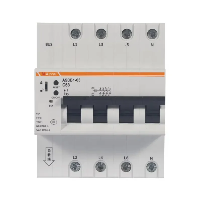 يمكن أن يكون ASCB1-63-C63-4P على نطاق واسع في المجمع التجاري، قاطع الدائرة الدقيقة الذكي لتركيب السكك الحديدية Din