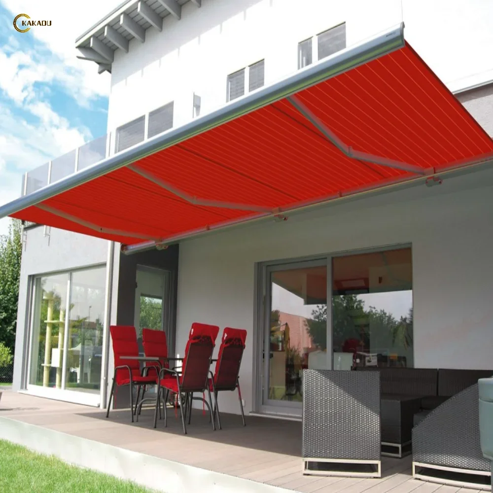 KAKADU Retractable Awnings Motorized Retractable Waterproof Awning Track Outdoor Awning