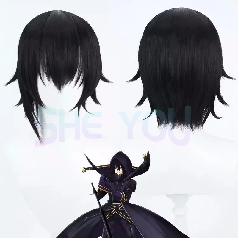 Anime The Eminence in Shadow Cid Kageno／Shadow Cosplay Wig High Temperature Wire Short Hair   Wig Cap