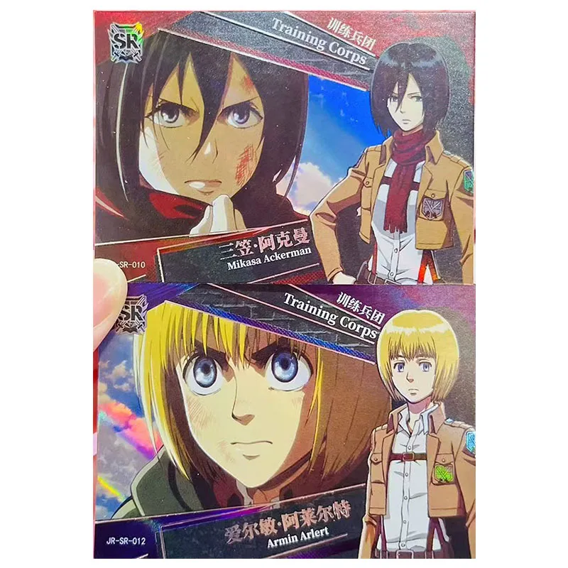 Anime Attack on Titan Rare KP JP SSR SR R Game Collectible Cards Reiner Erwin Armin Mikasa Eren Toys for boys Birthday Present